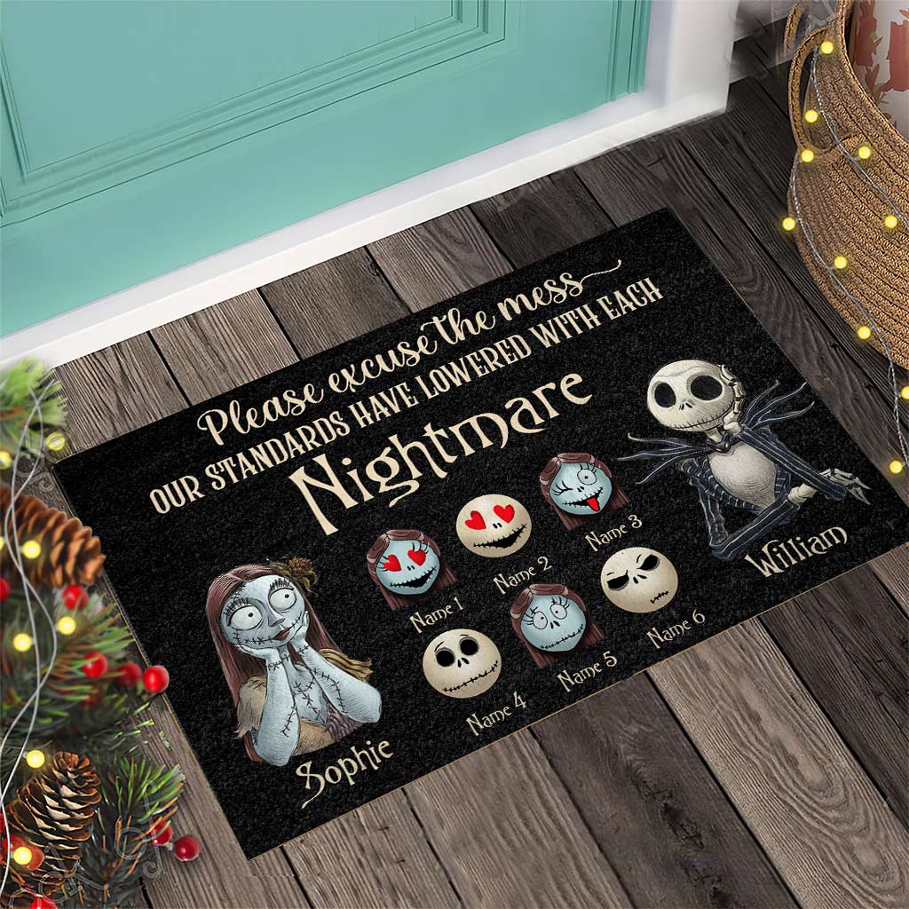 Personalized Nightmare Doormat with Custom Names for Halloween Doormat GradoCreations