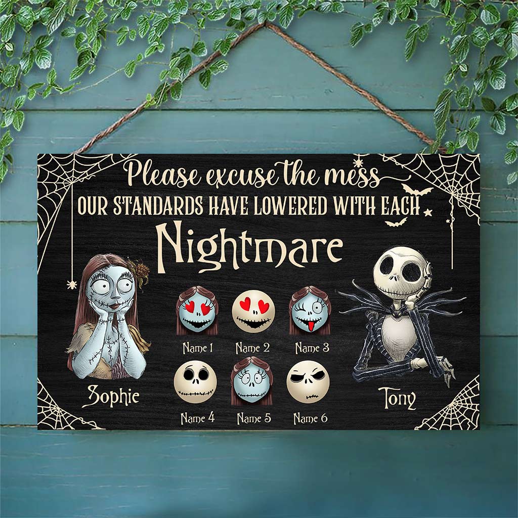 Personalized Nightmare Wood Sign Custom Names Unique Gift Rectangle Wood Sign GradoCreations