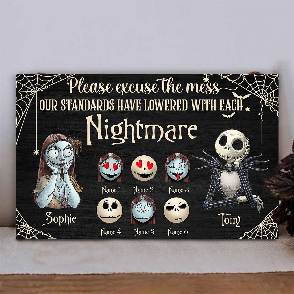 Personalized Nightmare Wood Sign Custom Names Unique Gift Rectangle Wood Sign GradoCreations
