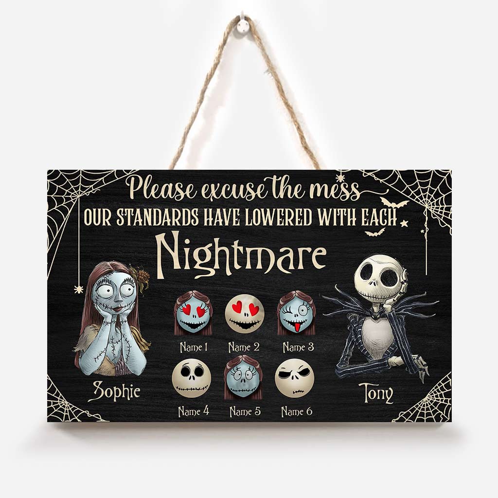 Personalized Nightmare Wood Sign Custom Names Unique Gift Rectangle Wood Sign GradoCreations