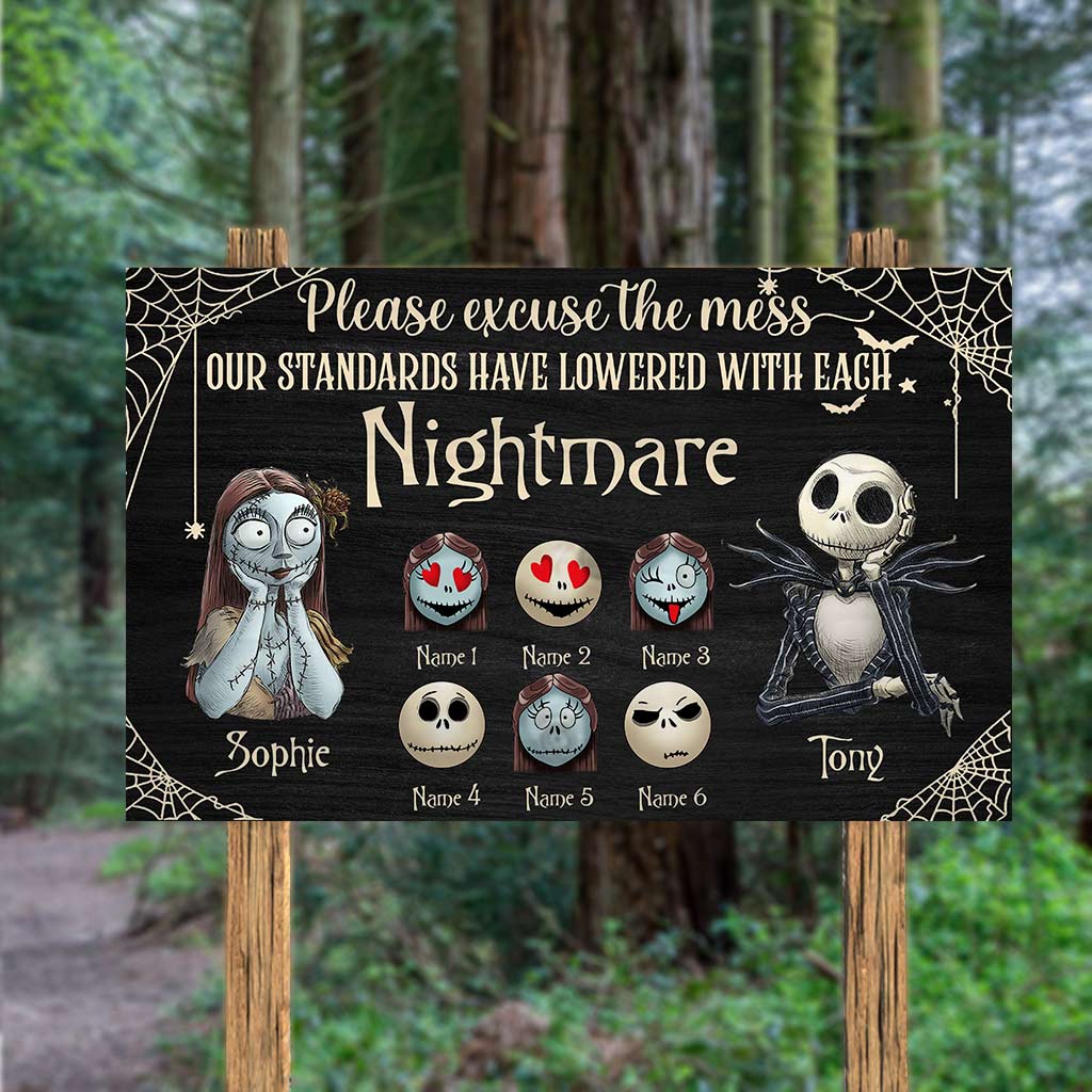 Personalized Nightmare Wood Sign Custom Names Unique Gift Rectangle Wood Sign GradoCreations