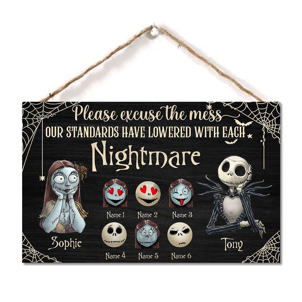 Personalized Nightmare Wood Sign Custom Names Unique Gift Rectangle Wood Sign GradoCreations