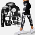 Personalized Black and White Mouse Hoodie and Leggings Set for Kids Hoodie & Leggings GradoCreations