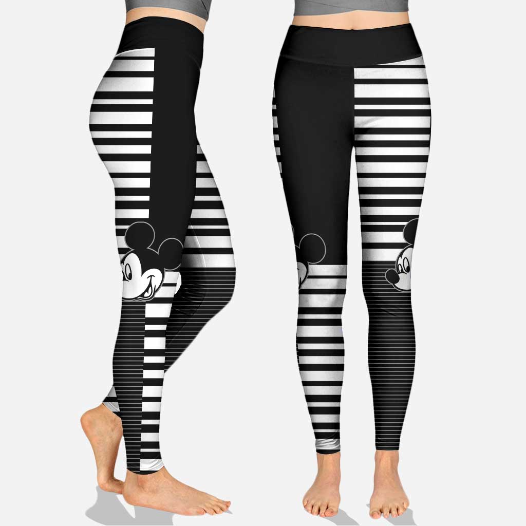 Personalized Black and White Mouse Hoodie and Leggings Set for Kids Hoodie & Leggings GradoCreations
