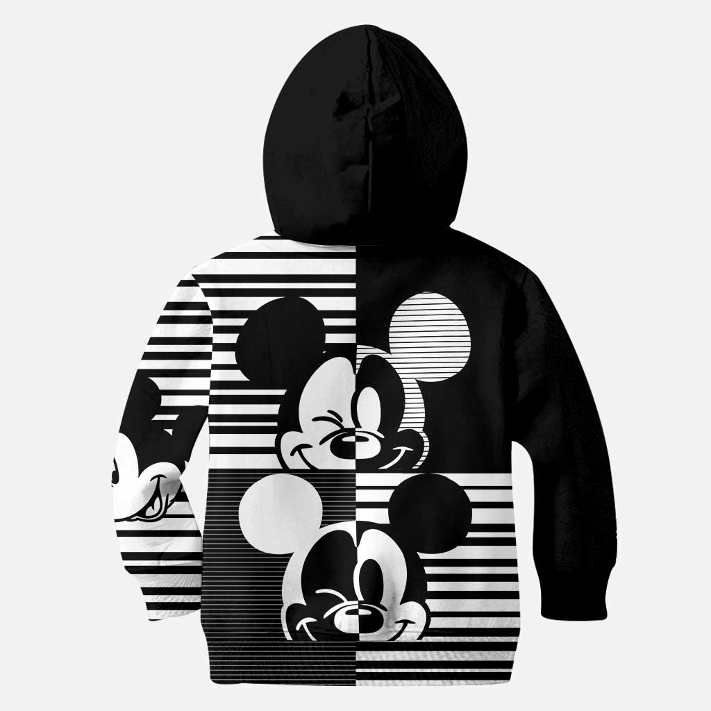 Personalized Black and White Mouse Hoodie and Leggings Set for Kids Hoodie & Leggings GradoCreations