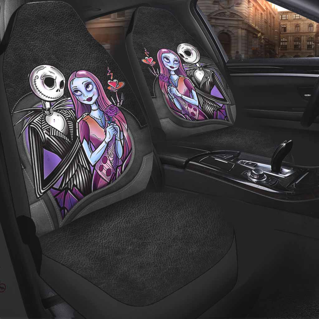 Personalized Nightmare Themed Seat Covers for Couples Seat covers GradoCreations