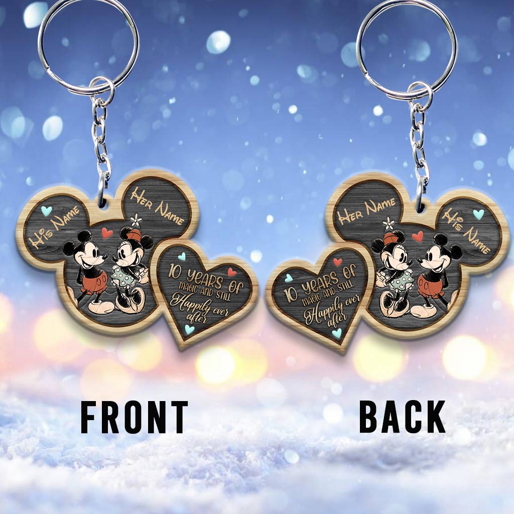 Personalized Mickey Mouse Keychain Custom Names Gift for Couples Keychain GradoCreations