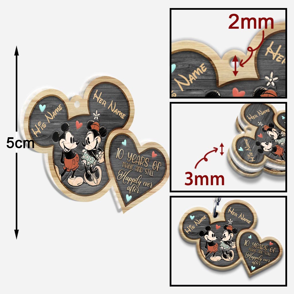 Personalized Mickey Mouse Keychain Custom Names Gift for Couples Keychain GradoCreations