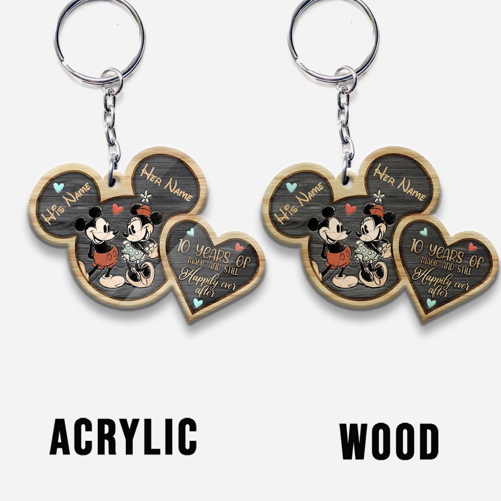 Personalized Mickey Mouse Keychain Custom Names Gift for Couples Keychain GradoCreations