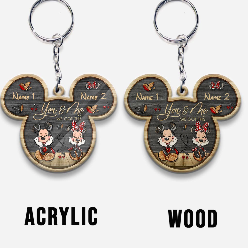 Custom Couple Keychain You & Me Mouse Shape Personalized Gift Keychain GradoCreations