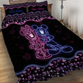 Personalized Mouse Ears Quilt Set for Couple | Custom Name Gift Quilt Set GradoCreations