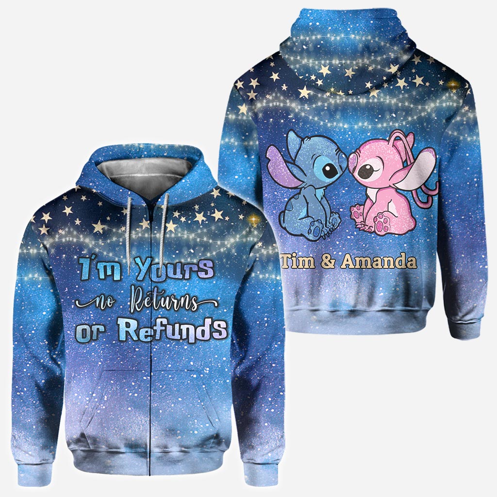 Personalized Couple Ohana Hoodie Galaxy Print Custom Names Gift All Over Shirt GradoCreations