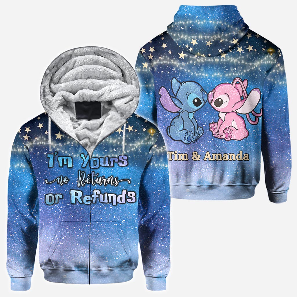Personalized Couple Ohana Hoodie Galaxy Print Custom Names Gift All Over Shirt GradoCreations