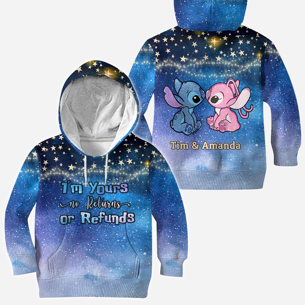 Personalized Couple Ohana Hoodie Galaxy Print Custom Names Gift All Over Shirt GradoCreations