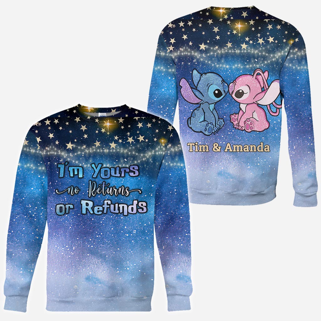 Personalized Couple Ohana Hoodie Galaxy Print Custom Names Gift All Over Shirt GradoCreations