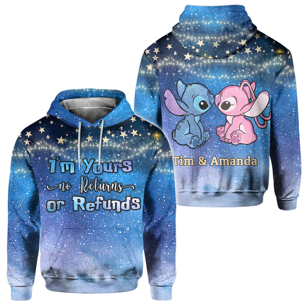 Personalized Couple Ohana Hoodie Galaxy Print Custom Names Gift All Over Shirt GradoCreations