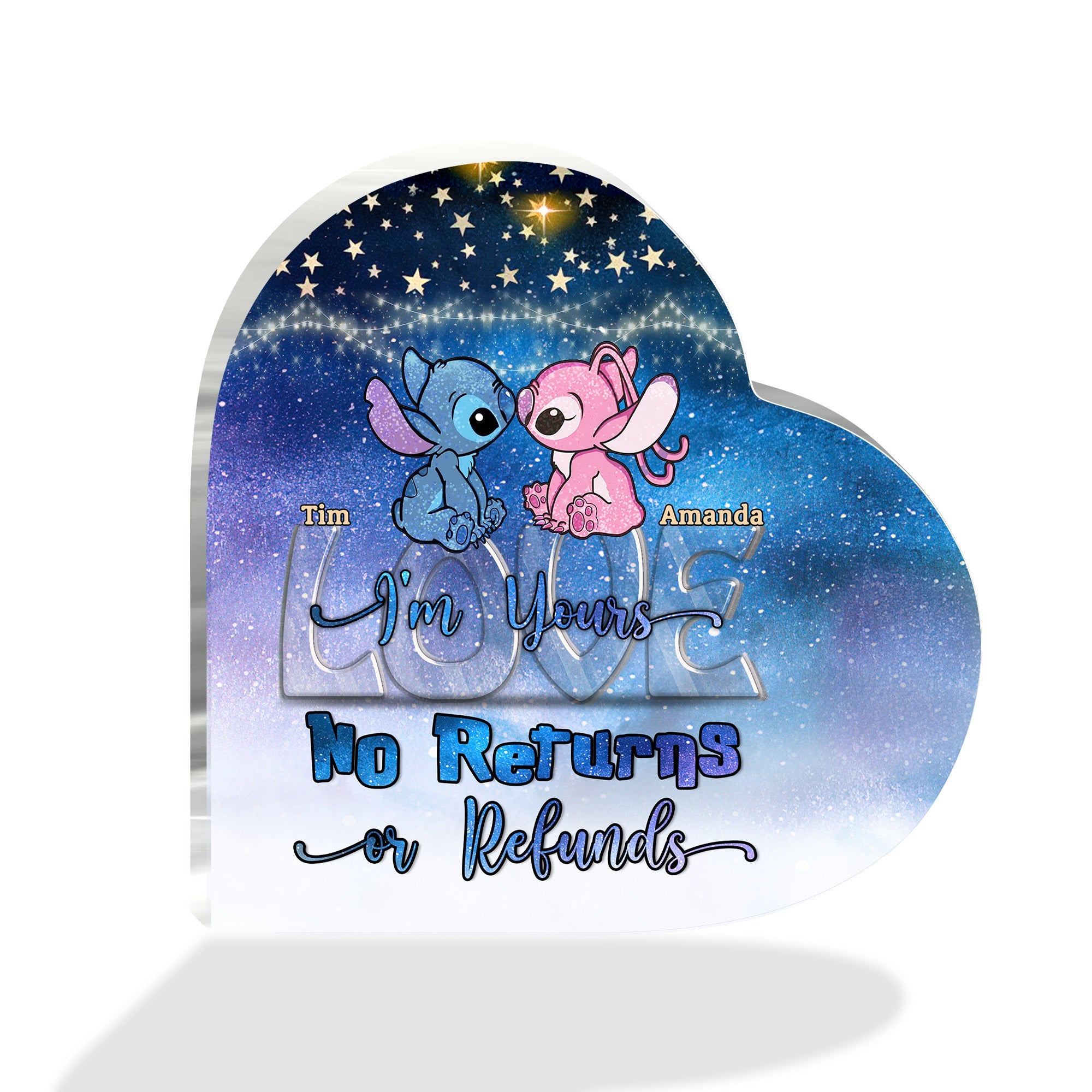 Personalized Acrylic Couple Plaque Custom Name Gift for Valentines Custom Shaped Acrylic Plaque GradoCreations