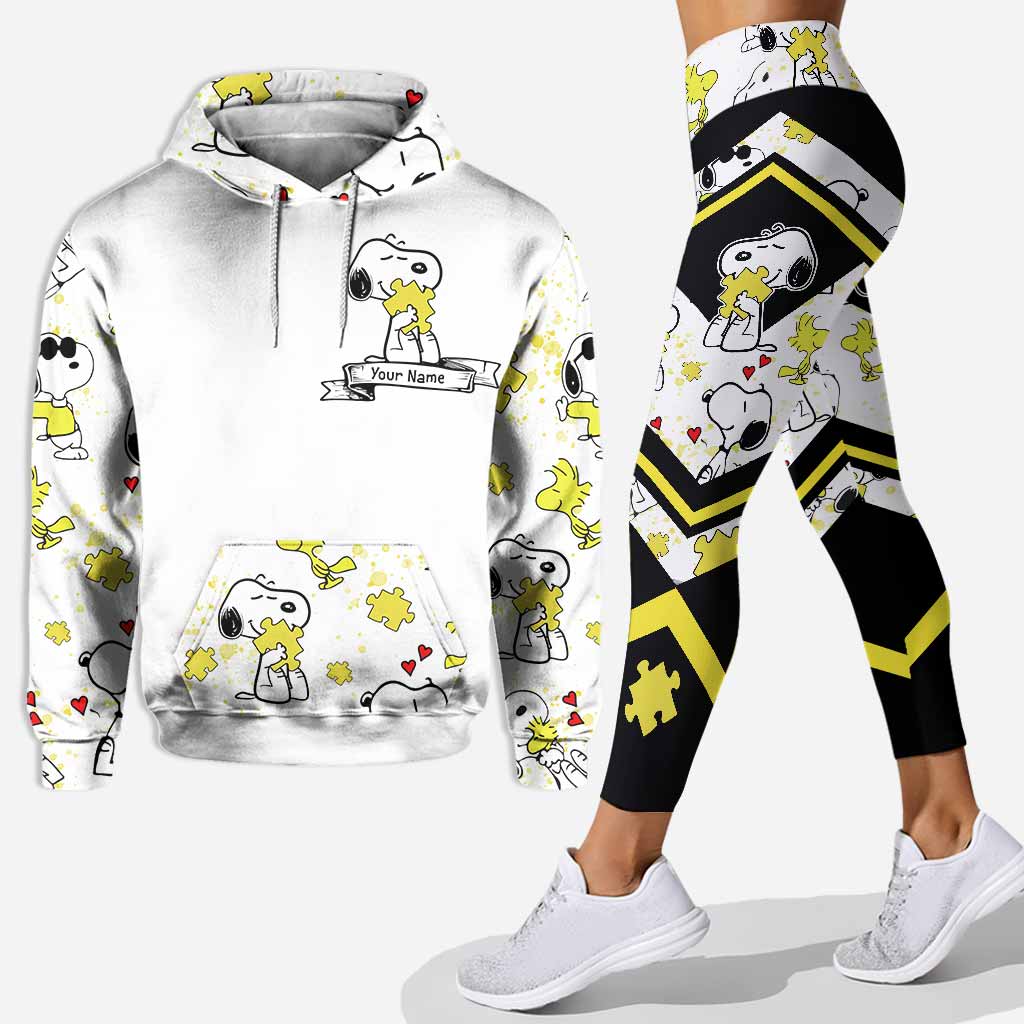 Personalized Autism Awareness Hoodie and Leggings Set for Kids Hoodie & Leggings GradoCreations