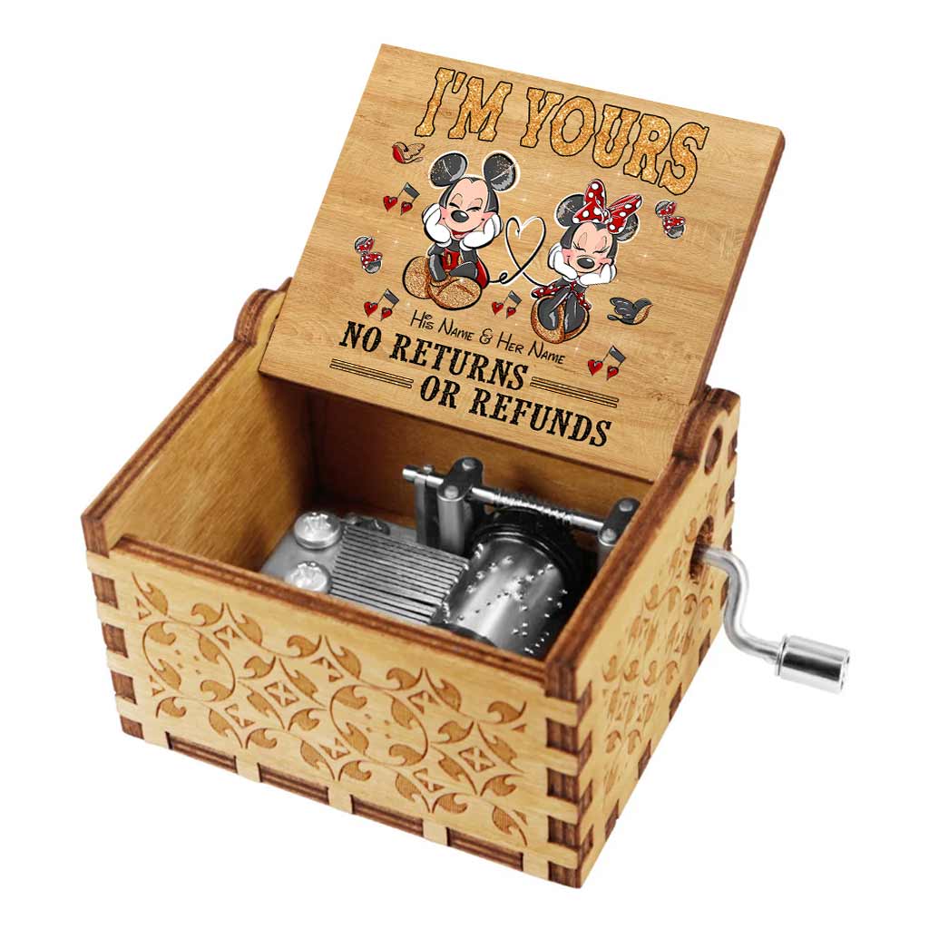 Personalized Hand Crank Music Box with Custom Names Gift Hand Crank Music Box GradoCreations