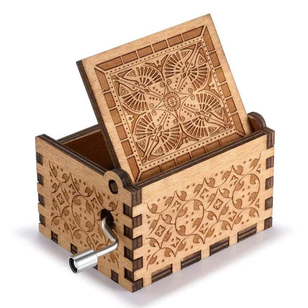 Personalized Hand Crank Music Box with Custom Names Gift Hand Crank Music Box GradoCreations