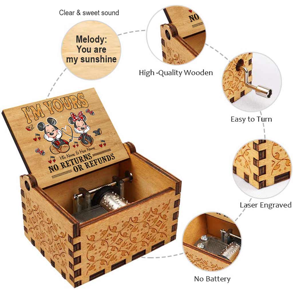 Personalized Hand Crank Music Box with Custom Names Gift Hand Crank Music Box GradoCreations