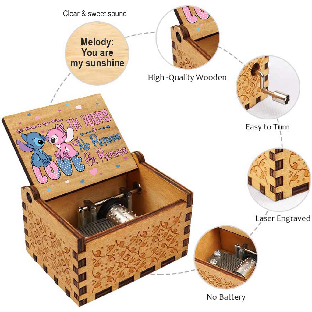Personalized Ohana Hand Crank Music Box Custom Gift for Partner Hand Crank Music Box GradoCreations