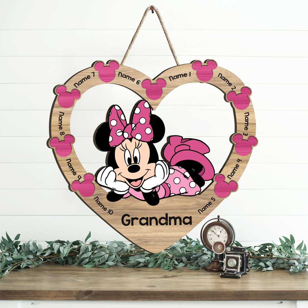 Personalized Minnie Mouse Wood Sign Gift for Grandma - Mother's Day Wood Sign GradoCreations