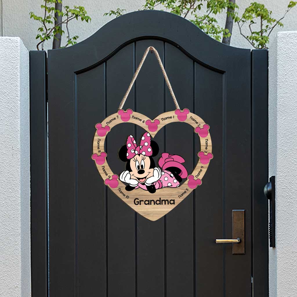Personalized Minnie Mouse Wood Sign Gift for Grandma - Mother's Day Wood Sign GradoCreations