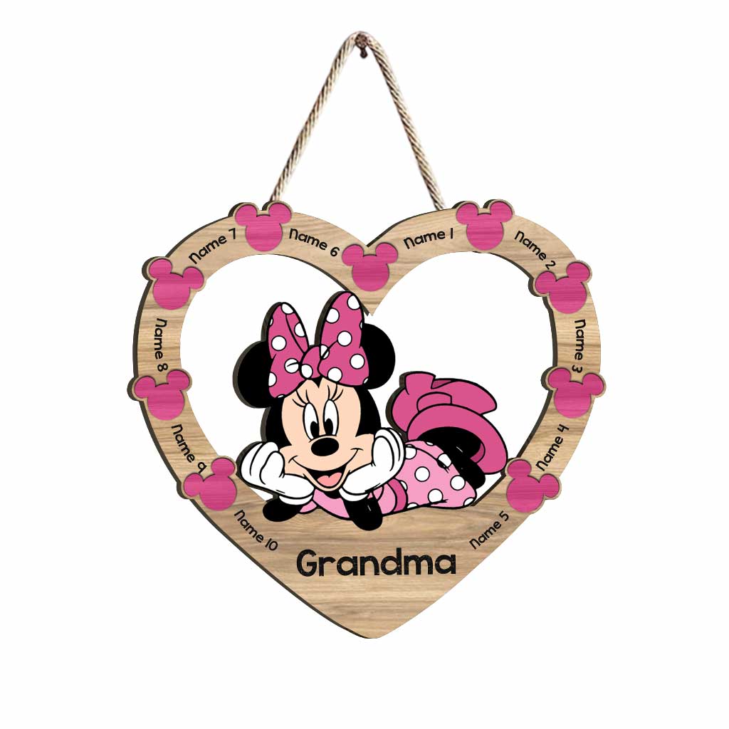 Personalized Minnie Mouse Wood Sign Gift for Grandma - Mother's Day Wood Sign GradoCreations