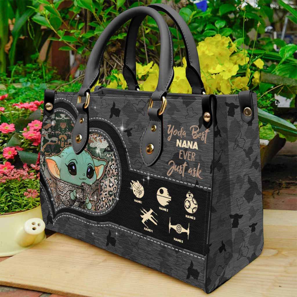 Personalized Leather Handbag for Grandma - Best Nana Ever Gift Leather Handbag GradoCreations