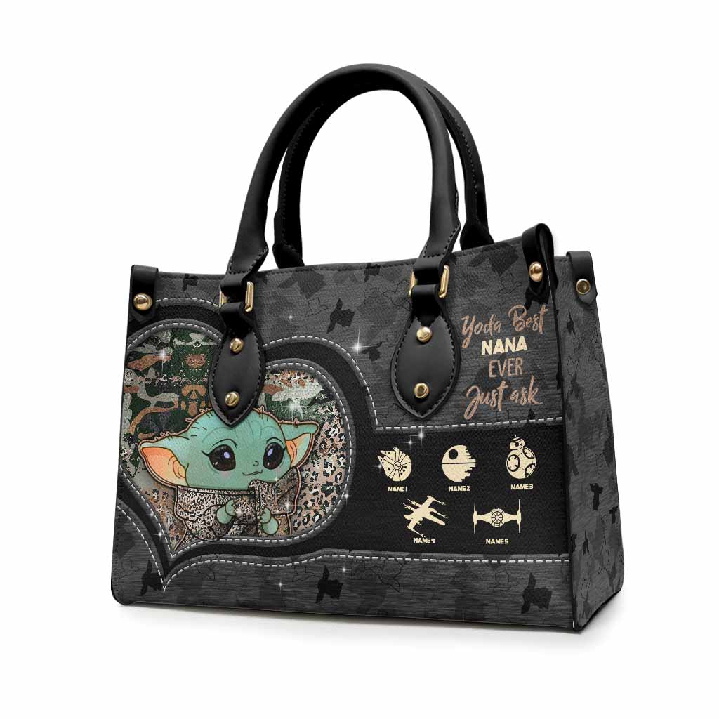 Personalized Leather Handbag for Grandma - Best Nana Ever Gift Leather Handbag GradoCreations