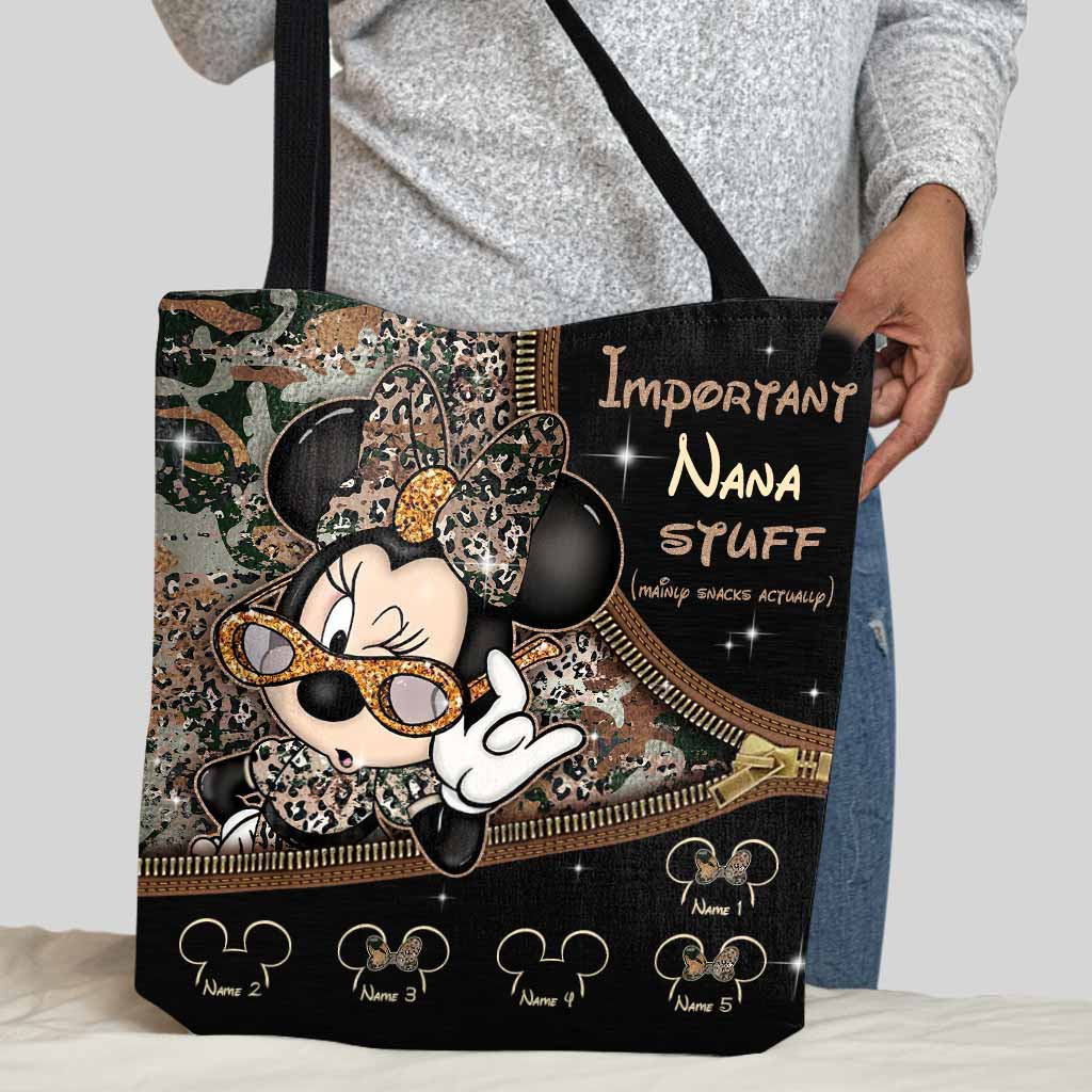 Personalized Disney Nana Stuff Tote Bag Custom Names Gift Idea Tote Bag GradoCreations