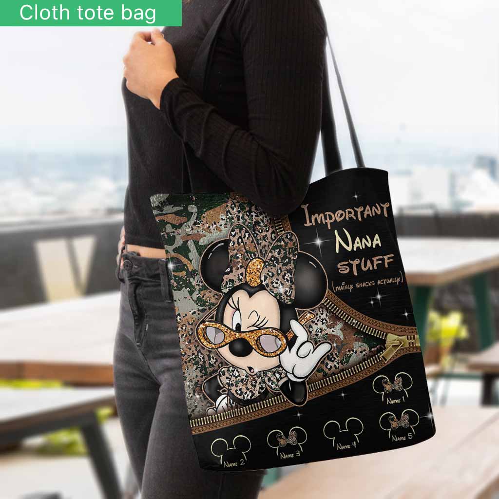 Personalized Disney Nana Stuff Tote Bag Custom Names Gift Idea Tote Bag GradoCreations