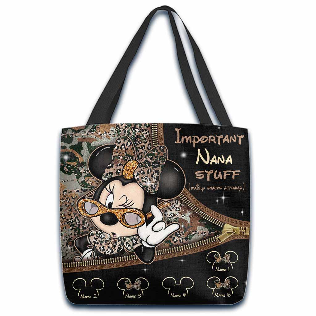 Personalized Disney Nana Stuff Tote Bag Custom Names Gift Idea Tote Bag GradoCreations