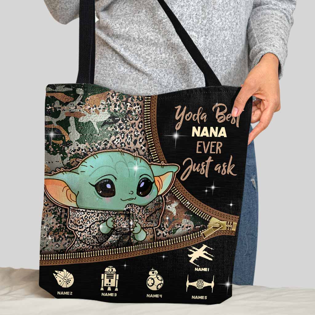 Personalized Yoda Best Nana Ever Tote Bag Custom Gift Tote Bag GradoCreations