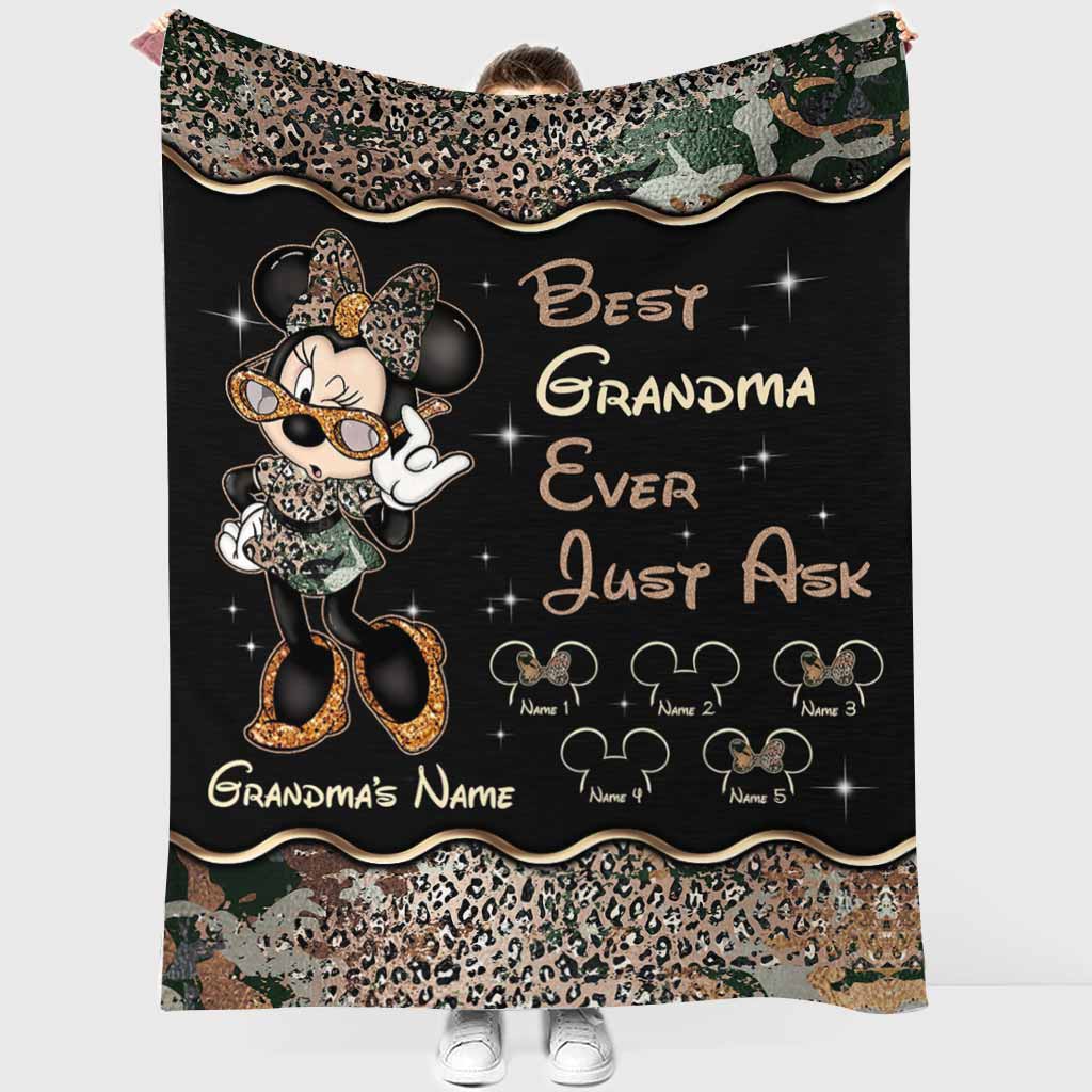 Personalized Mouse Blanket Best Grandma Ever Custom Name Gift for Mother's Day Blanket GradoCreations