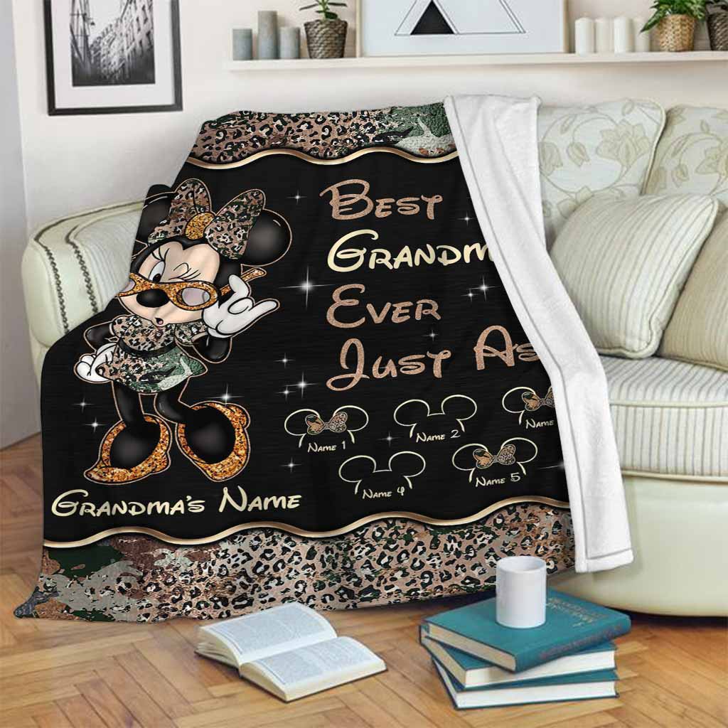 Personalized Mouse Blanket Best Grandma Ever Custom Name Gift for Mother's Day Blanket GradoCreations