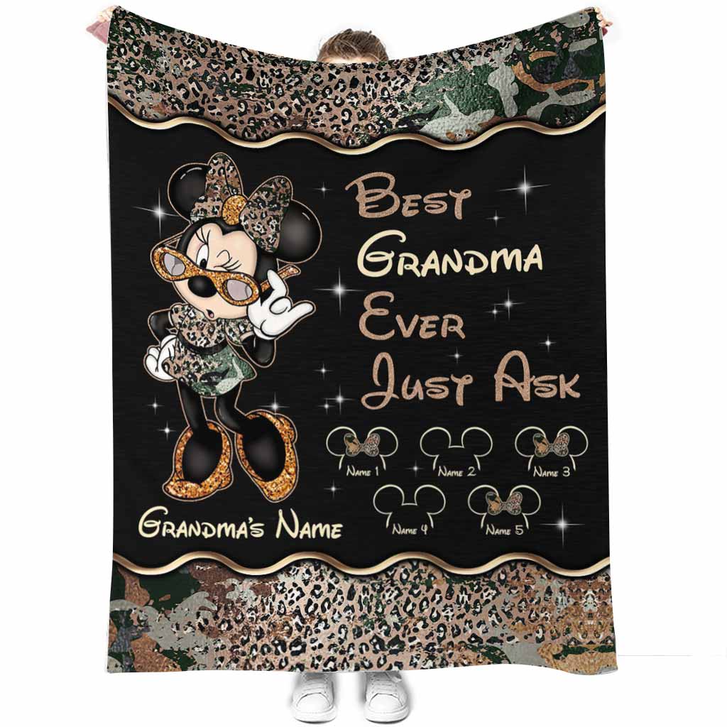Personalized Mouse Blanket Best Grandma Ever Custom Name Gift for Mother's Day Blanket GradoCreations
