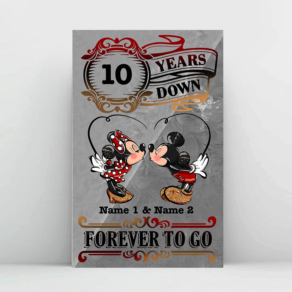 Personalized Couple Mouse Poster Custom Names Anniversary Gift Canvas and Poster GradoCreations