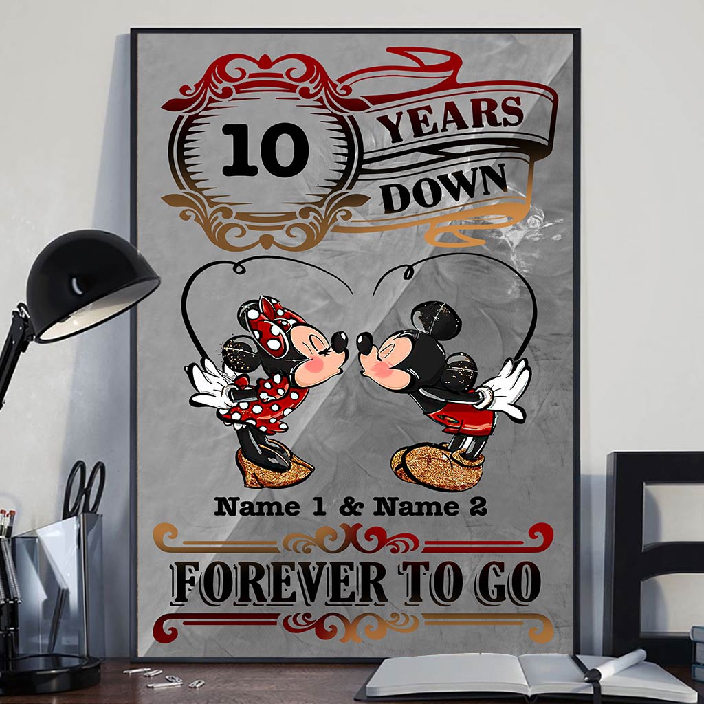 Personalized Couple Mouse Poster Custom Names Anniversary Gift Canvas and Poster GradoCreations