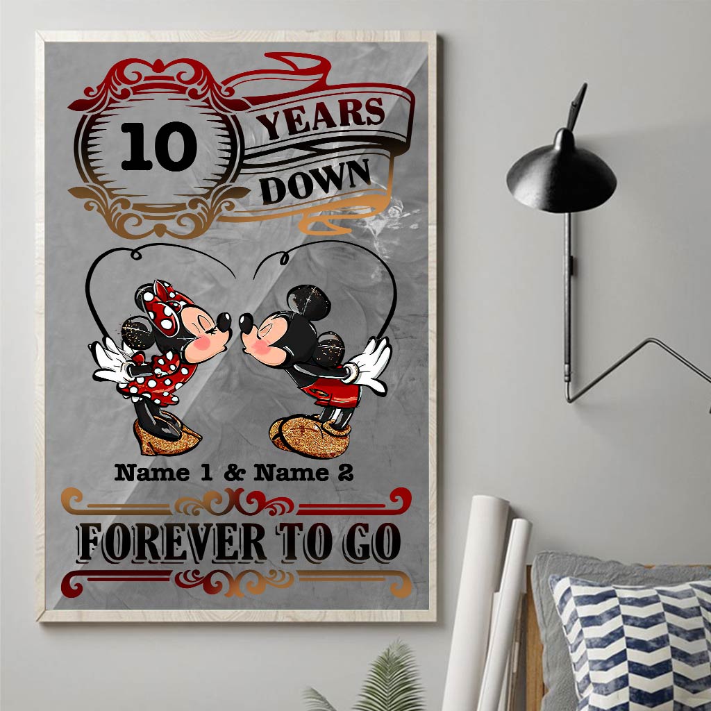 Personalized Couple Mouse Poster Custom Names Anniversary Gift Canvas and Poster GradoCreations
