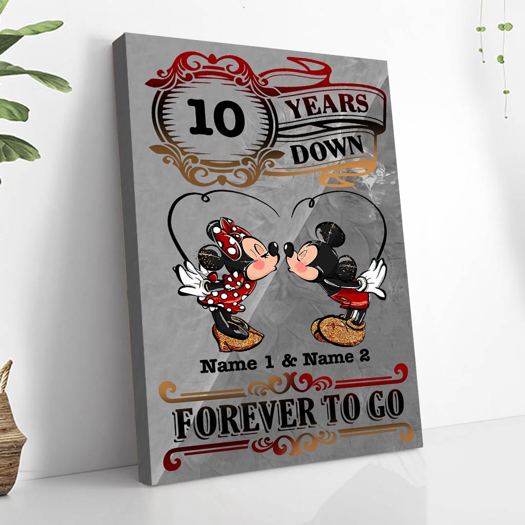 Personalized Couple Mouse Poster Custom Names Anniversary Gift Canvas and Poster GradoCreations