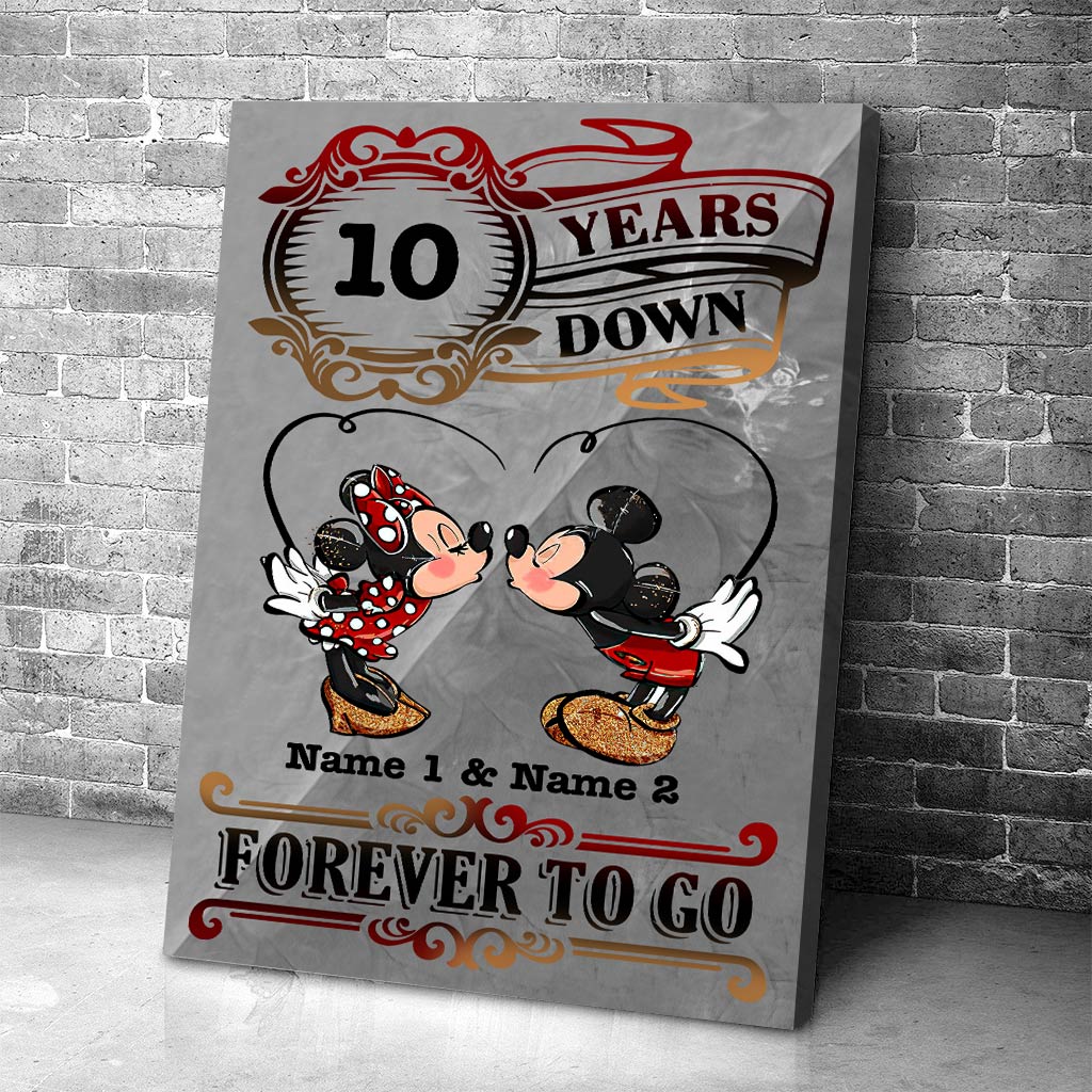 Personalized Couple Mouse Poster Custom Names Anniversary Gift Canvas and Poster GradoCreations
