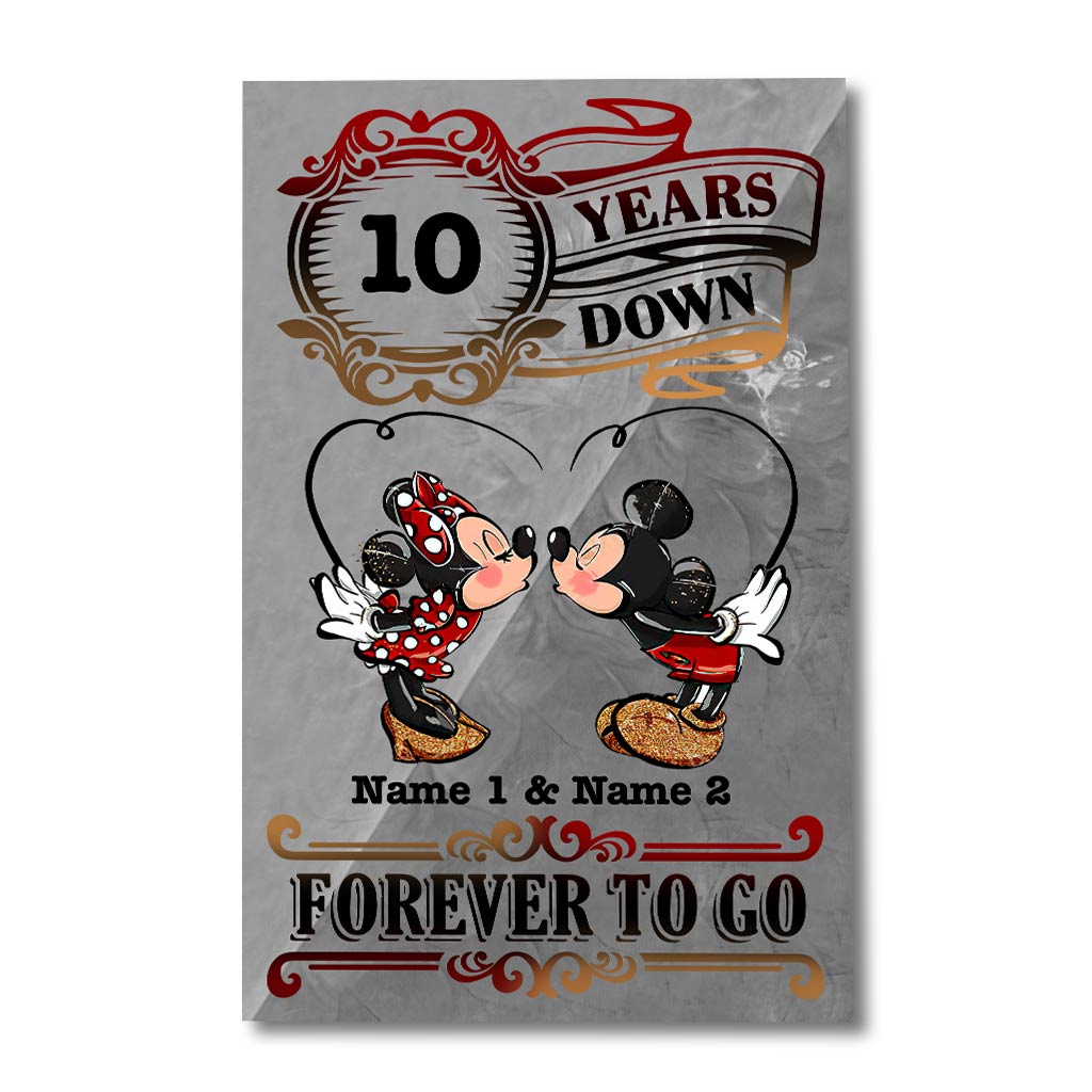 Personalized Couple Mouse Poster Custom Names Anniversary Gift Canvas and Poster GradoCreations