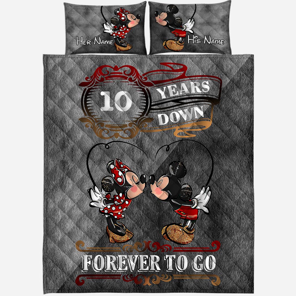 Personalized Mouse Quilt Set Custom Couple Gift for Anniversary Quilt Set GradoCreations