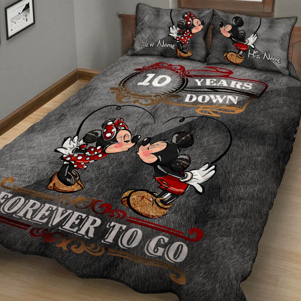 Personalized Mouse Quilt Set Custom Couple Gift for Anniversary Quilt Set GradoCreations
