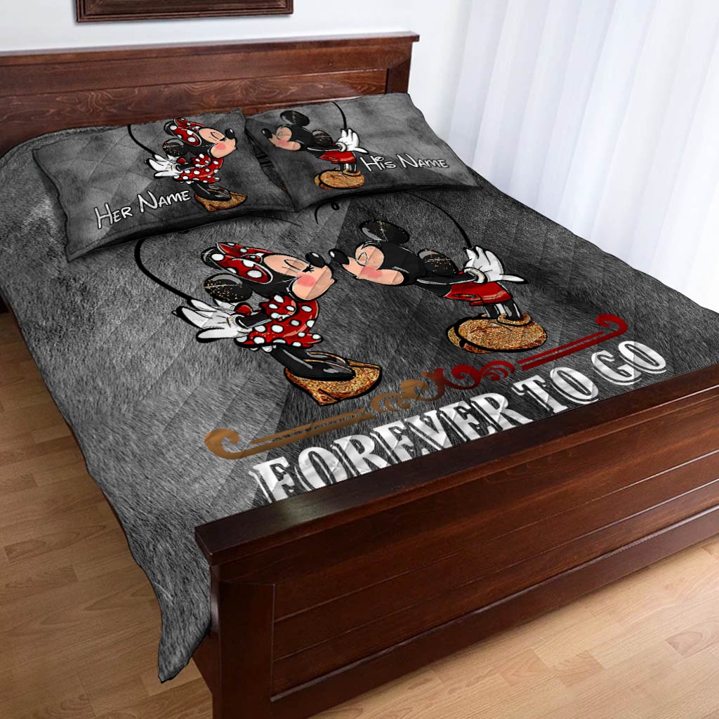 Personalized Mouse Quilt Set Custom Couple Gift for Anniversary Quilt Set GradoCreations