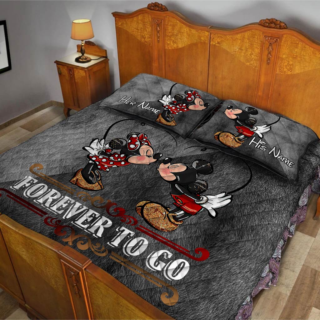 Personalized Mouse Quilt Set Custom Couple Gift for Anniversary Quilt Set GradoCreations