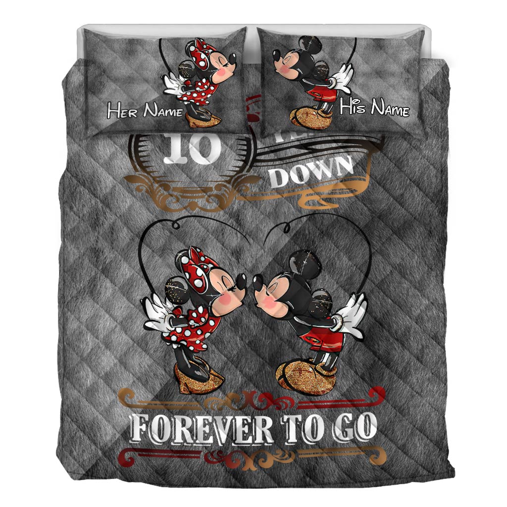 Personalized Mouse Quilt Set Custom Couple Gift for Anniversary Quilt Set GradoCreations