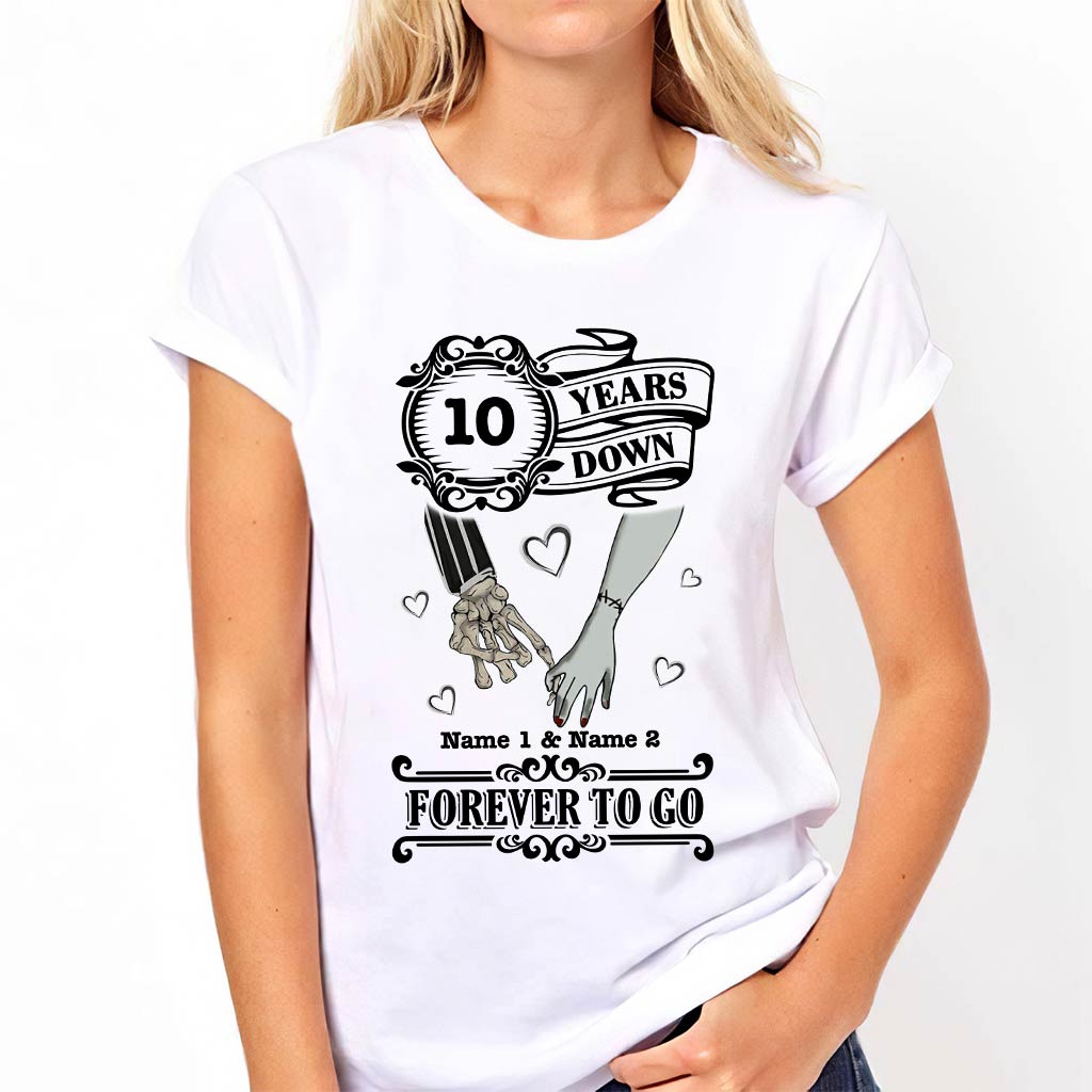 Personalized Couple T-shirt Hoodie Forever To Go Custom Name Gift T-shirt & Hoodie GradoCreations